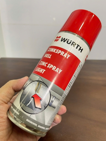 Chất mạ kẽm m&agrave;u s&aacute;ng Wurth 400ml