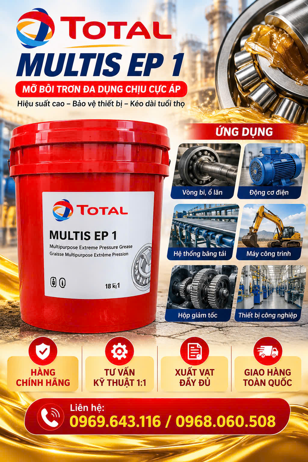 Mỡ bôi trơn Total Multis EP 1
