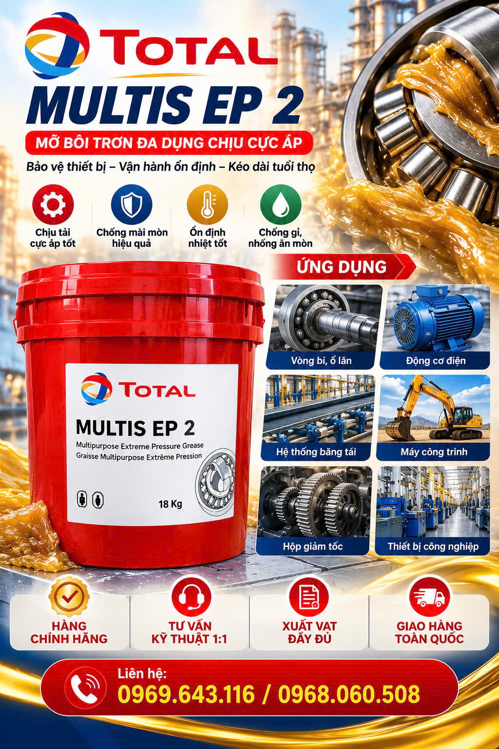 Mỡ bôi trơn Total Multis EP 2
