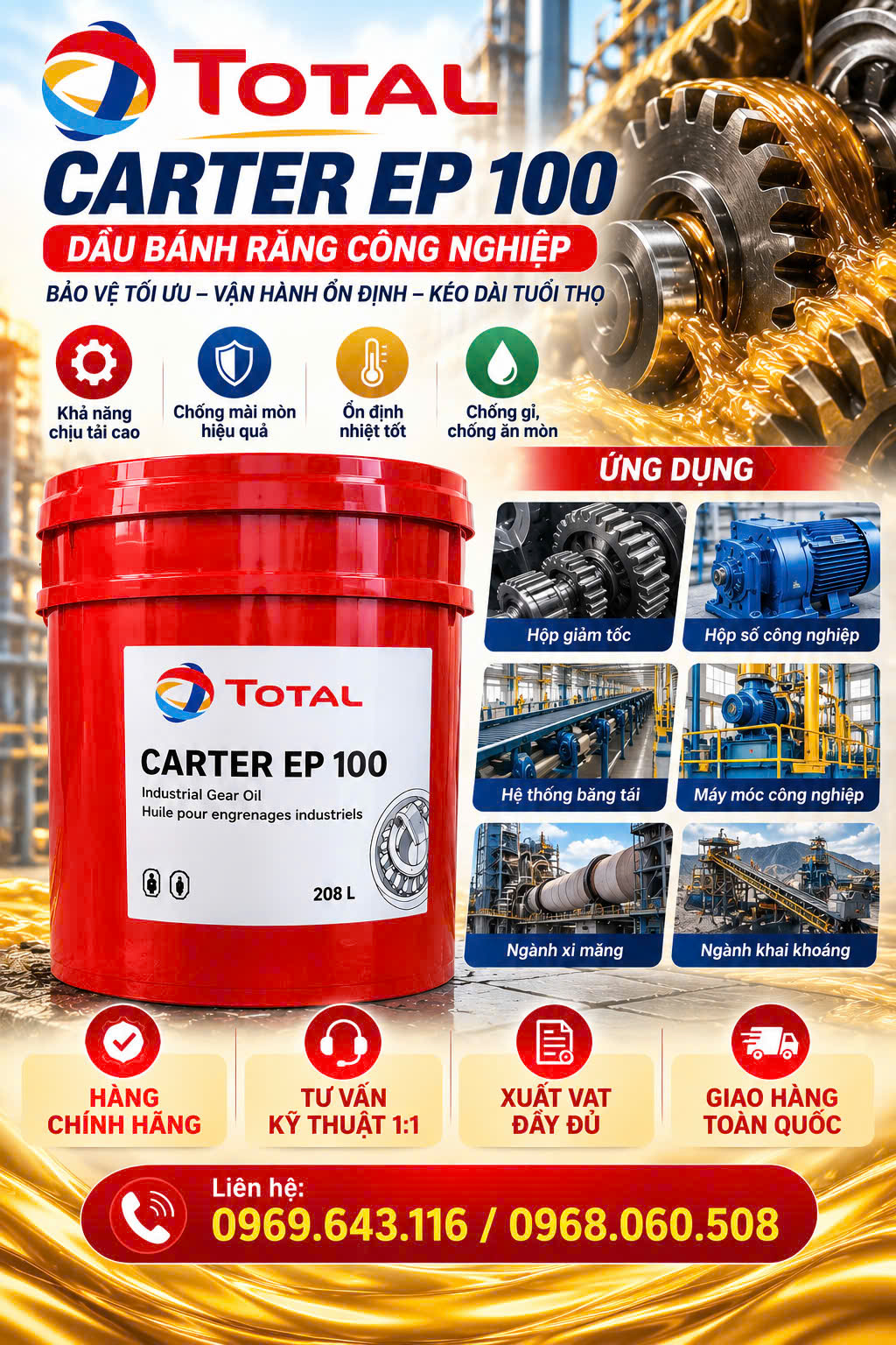 Dầu bánh răng Total Carter EP 100