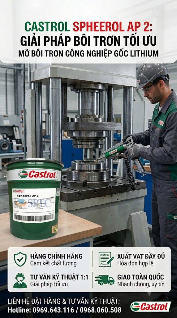 Hàng chính hãng – tư vấn kỹ thuật 1:1 Xuất VAT đầy đủ – giao toàn quốc Castrol Spheerol AP 2
