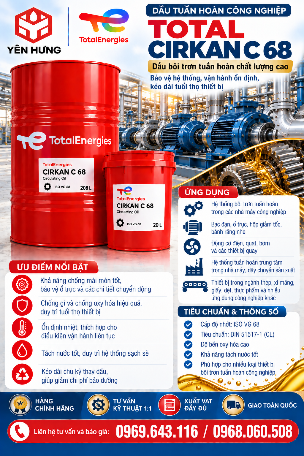 Dầu tuần hoàn Total CIRKAN C 68