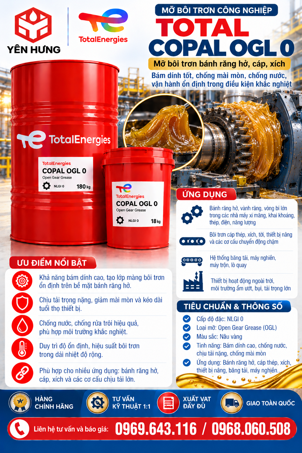 Mỡ bôi trơn bánh răng hở Total COPAL OGL 0