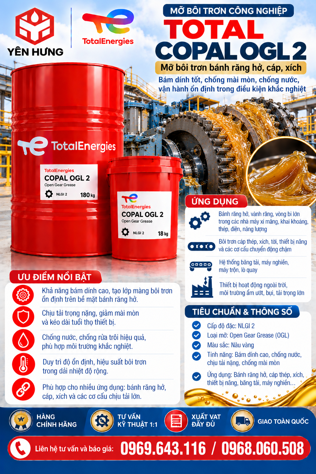 Mỡ bôi trơn bánh răng hở Total COPAL OGL 2